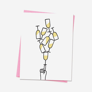 Champagne Tower Grußkarte