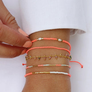 Armband Isola Capri Neon Coral 3 Pearls