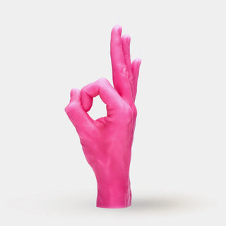 Ok Pink CandleHand Kerze