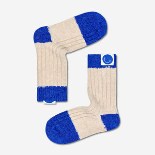 Kids Heavy Knit Blocked Socken - Blue