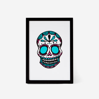 Calavera Pink Mint #1 Siebdruck