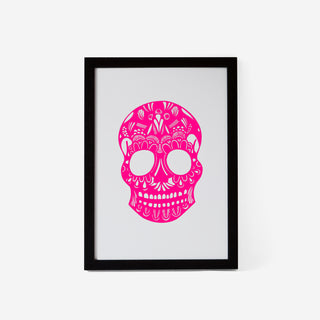 Calavera Pink Mint #2 Siebdruck
