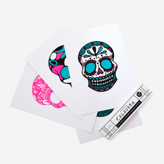 Calavera Pink Mint Screen Print Set