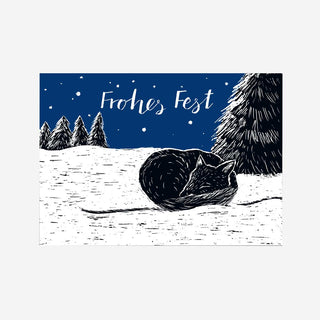 Fuchs Frohes Fest Weihnachtspostkarte