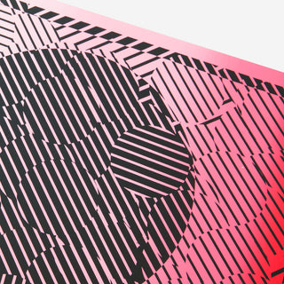 Circle Lines Black Red Screen Print