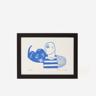 Muscleman linocut