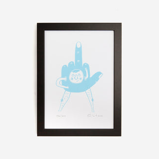 Stinkefinger Light Blue Screen Print