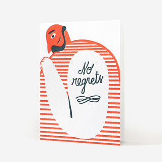 No Regrets Letterpress Greeting Card