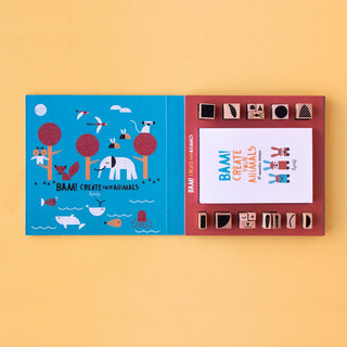 Bam! Create Your Animals - Set mit 16 Holzstempeln