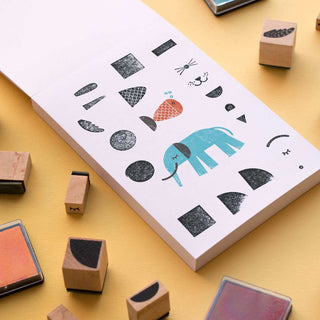 Bam! Create Your Animals - Set mit 16 Holzstempeln