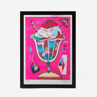 Ice cream sundae umbrella art print