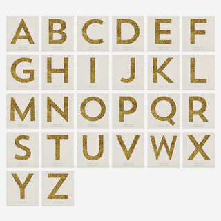 Chunky Gold Glitter Alphabet Sticker