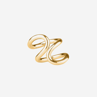 Infinity 2 Ring Gold Plated Silver
