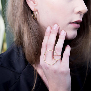 Lunar Ring Extended - Silver 925 gold plated