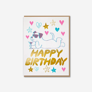 Happy Birthday Cool Dog Greeting Card