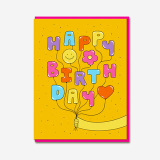 Happy Birthday Balloons Greeting Card