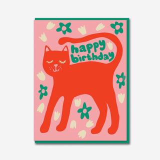 Happy Birthday Cat Greeting Card