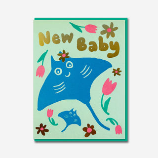 New Baby Manta Ray Greeting Card