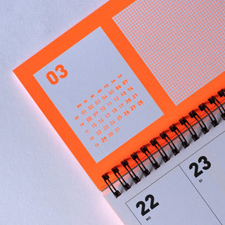 Tischkalender 2027 Neon-Orange