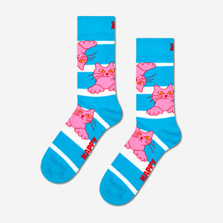 Cat On Stripe Socks