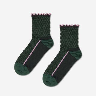 Structure Slinky Crew Socks - Dark Green