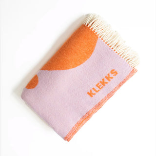 Klekks No. 8 Orange-Rosa Wolldecke