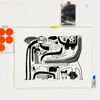All The Happy People Linocut