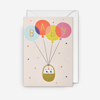 Baby Balloons Cat Greeting Card