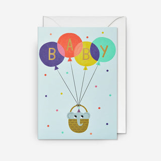 Baby Balloons Elephant Greeting Card