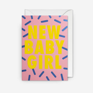 New Baby Girl Confetti Sprinkles Greeting Card