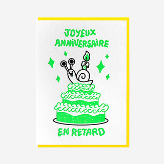 Belated Happy Birthday Letterpress Greeting Card