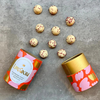 Raspberry Marc De Champagne White Chocolate Truffles