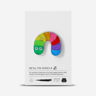 Arhoj Pin Glitter Rainbow Worm
