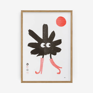 Strokey Red Risograph Print