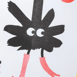 Strokey Red Risograph Print