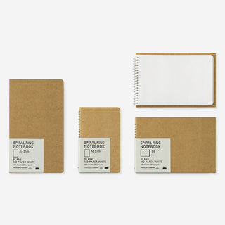 MD White Paper A6 Slim Spiral Ring Notebook